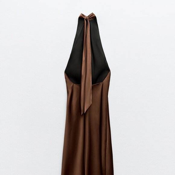 ZARA - Open Back Satin Effect Dress - Picture 4 of 7